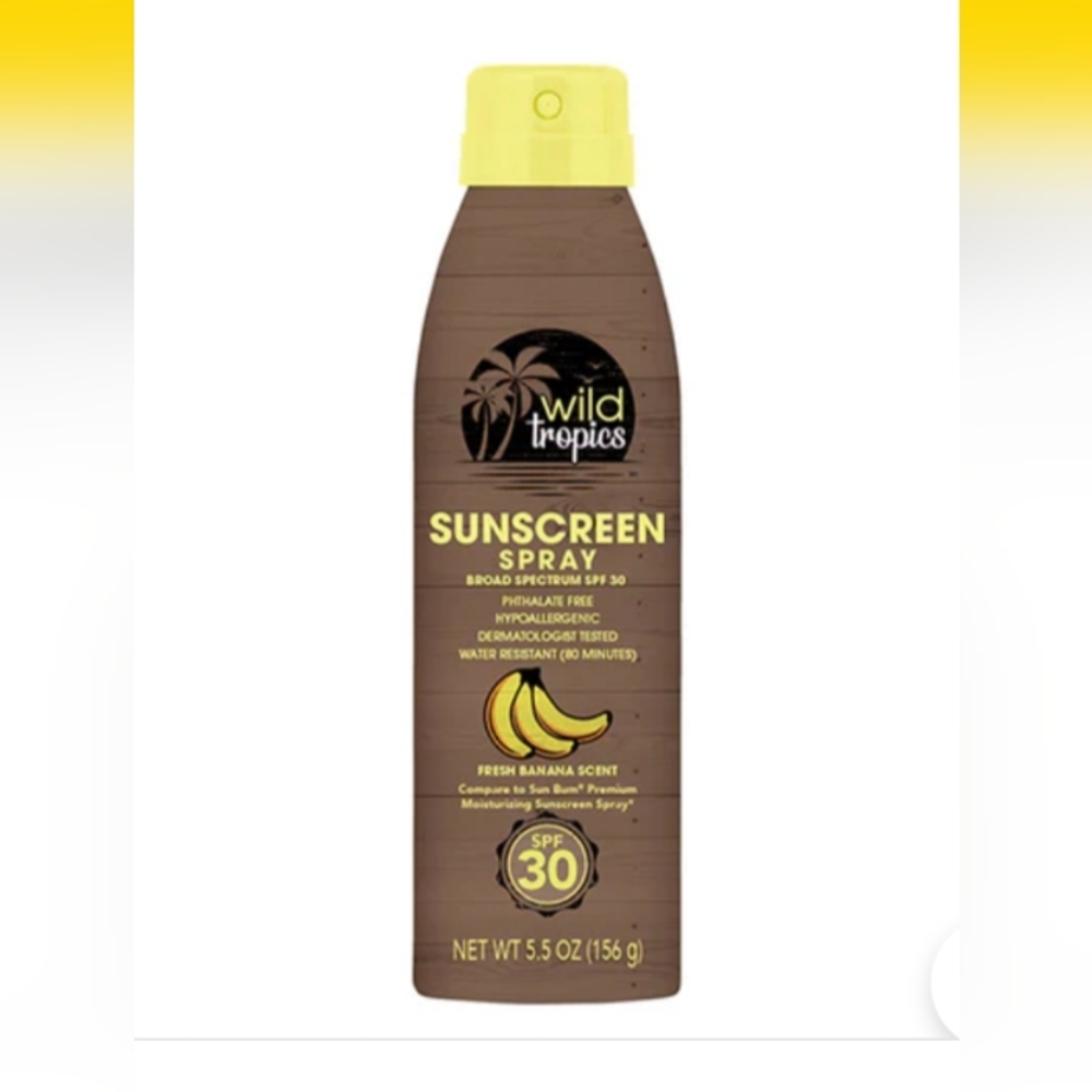 Wild Tropics Sunscreen Spray Fresh BannanaScent 5.5 oz